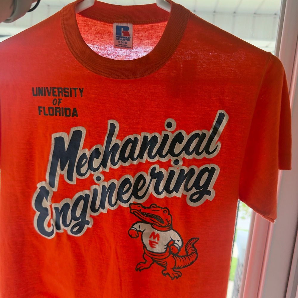Vintage 80s Paper Thin Russell Athletic UF Gators 50/50 USA Made Varsity Tee S
